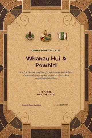Whānau Hui & Pōwhiri invitation preview