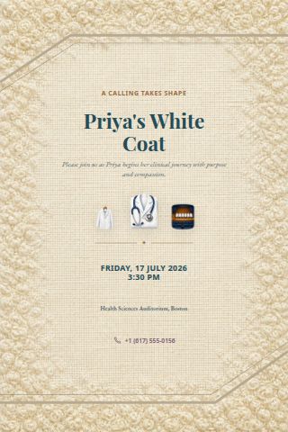 White Coat Ceremony invitation preview