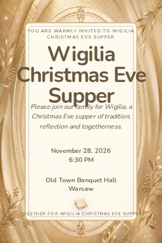 Wigilia Christmas Eve Supper invitation design preview