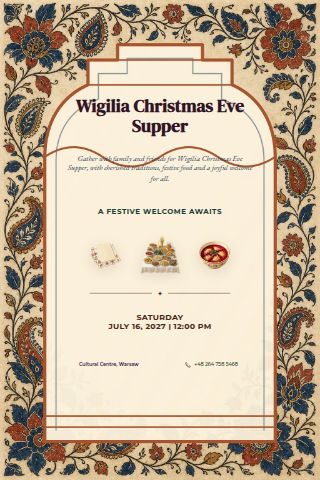 Wigilia Christmas Eve Supper invitation preview