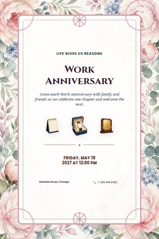 Work Anniversary invitation preview