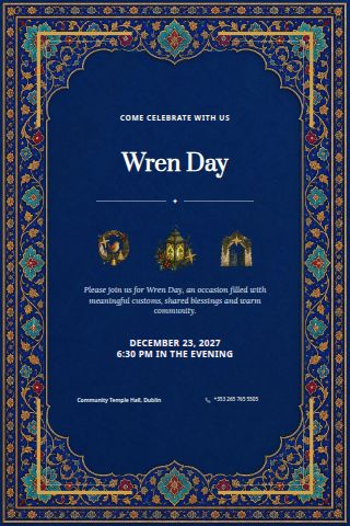 Wren Day invitation preview