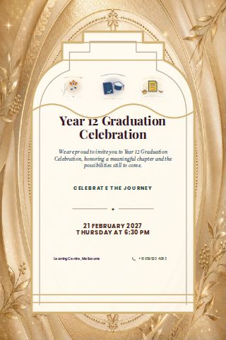 Year 12 Graduation Celebration invitation design preview