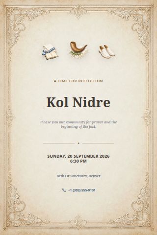 Yom Kippur invitation preview