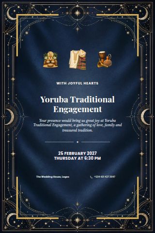 Yoruba Traditional Engagement invitation preview